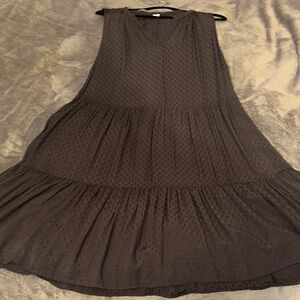 Sleeveless Black Textured Dress